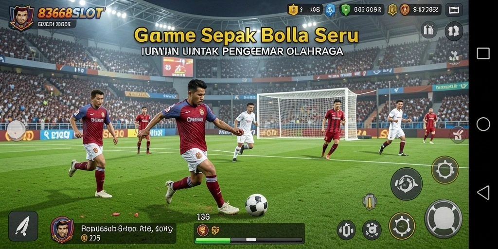 Tampilan gameplay mendalam dari 8368SLOT yang menampilkan pertandingan sepak bola yang seru.