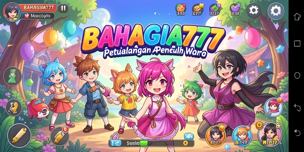 Tangkapan layar BAHAGIA777 menampilkan pertarungan karakter Anime yang seru.