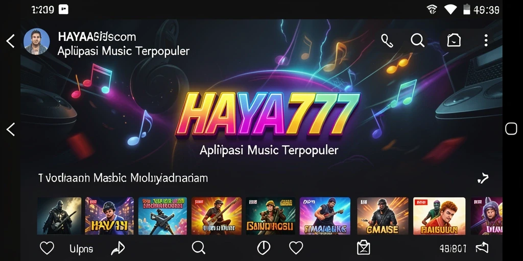 Tampilan gameplay HAYA777 dengan fitur musik interaktif yang menarik.