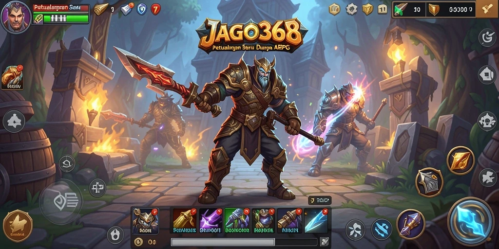 Tampilan aksi dramatis dalam permainan ARPG yang menegangkan.