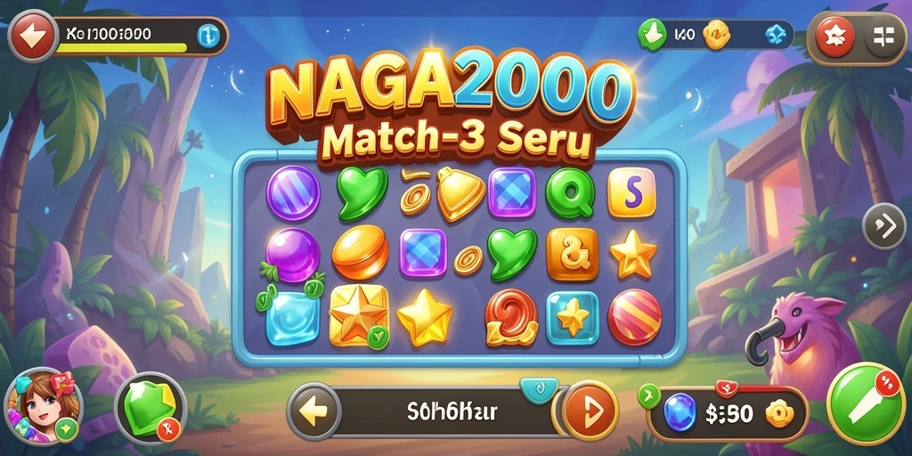 Screenshot gameplay menarik NAGA2000 yang menampilkan momen seru Match-3.